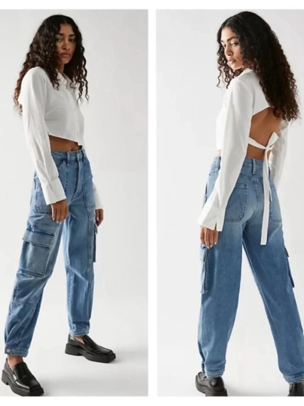 Mother The Curbside Cargo Flood Jeans in Herbal Remedy Anthropologie Size 26